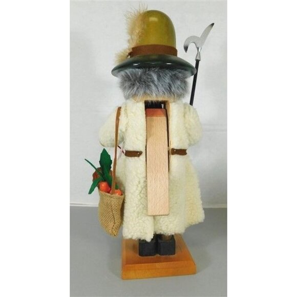 7/1296 Vintage Steinbach Big Nut Cracker Shepard on Wooden Stand Hand Made Net C - Picture 4 of 7